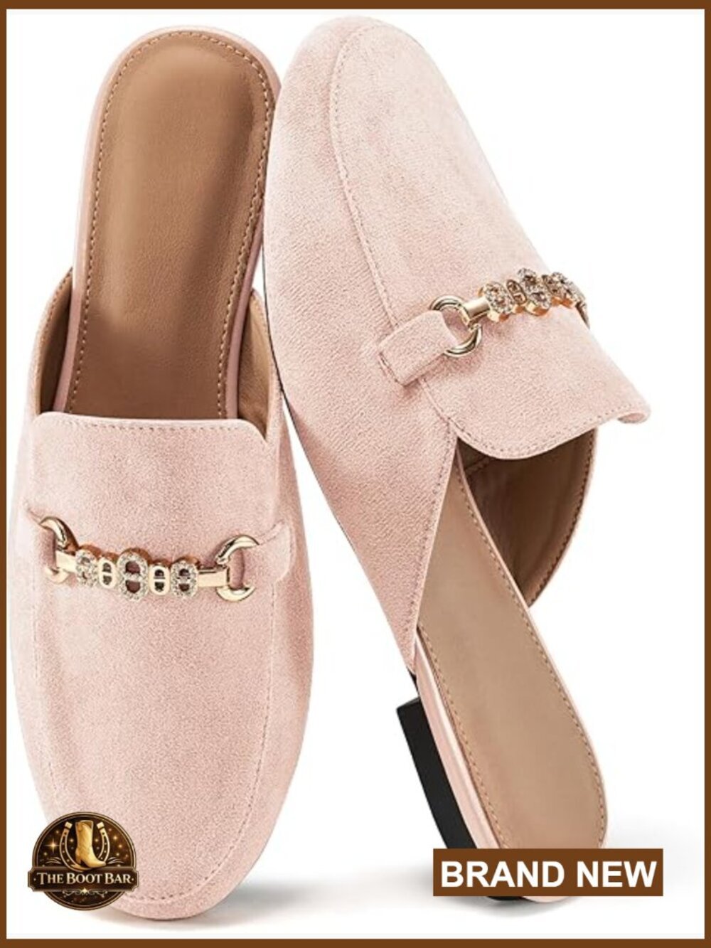 Classic Suede Mules Buckle Flats Slip On Closed Toe Backless Loafers Dressy